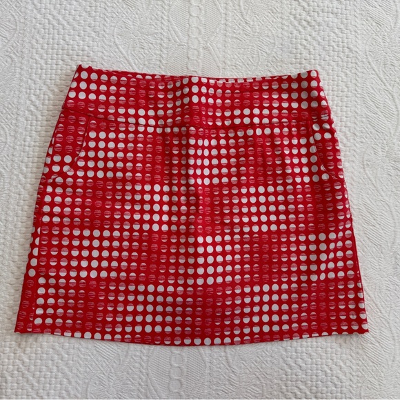 Zac & Rachel Dresses & Skirts - Zac & Rachel Coral White Polka Dot Skort Pockets Stretch 8 Casual Activewear